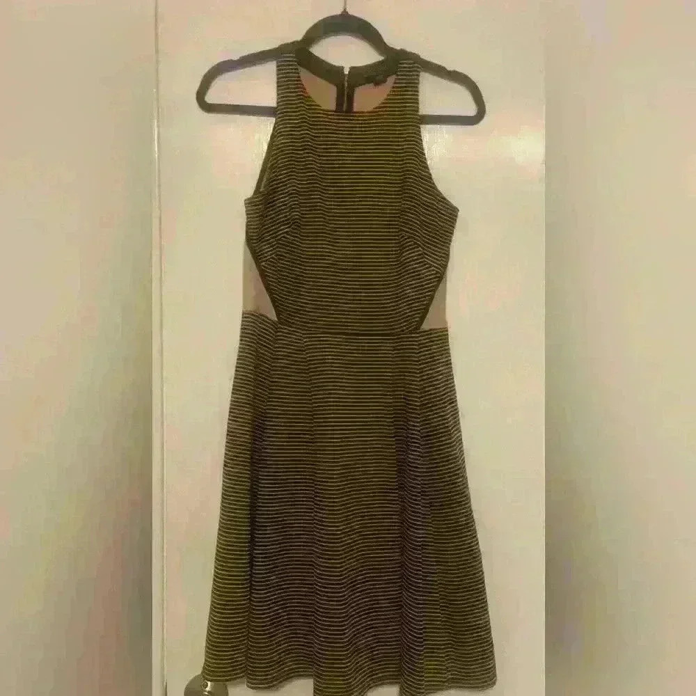Sleeveless Black and Tan Dress with side pockets